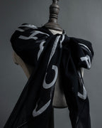 "CHANEL" Typography logo engraved large scarf