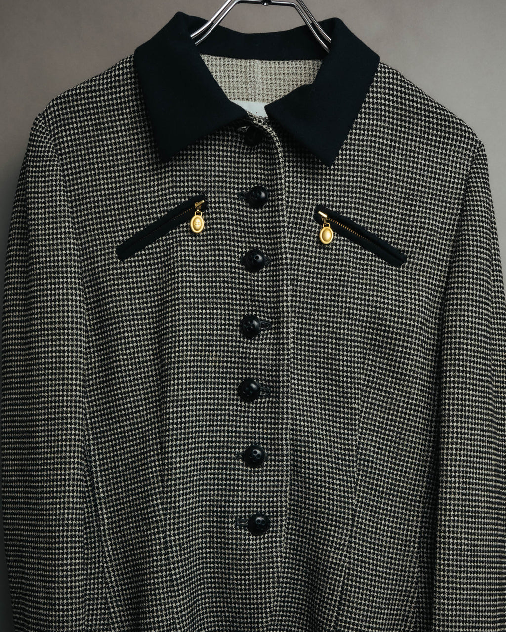 "Christian Dior" 80's-90's Wool-blend houndstooth jacket