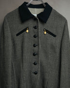 "Christian Dior" 80's-90's Wool-blend houndstooth jacket