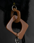 "MARNI" Faux fur collar＆mixed material docking accessory