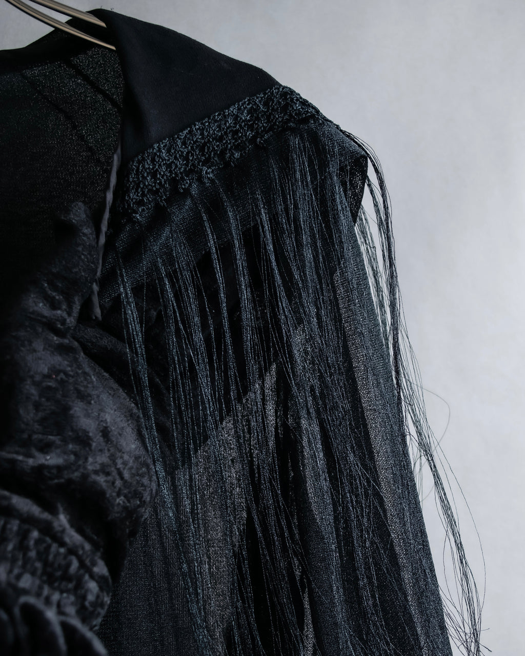 "sacai" Wig design sheer hooded pullover