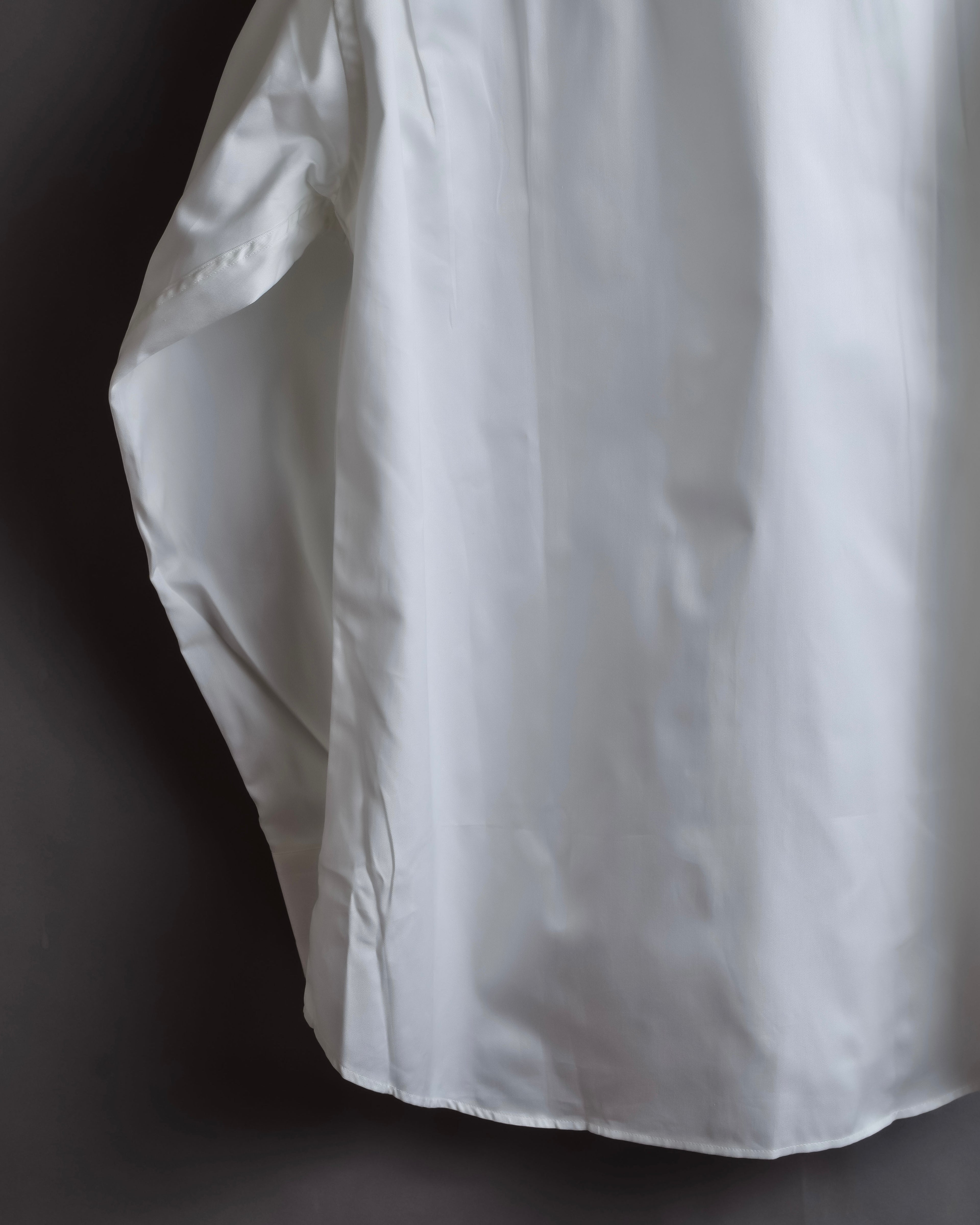 "GUCCI" Minimal collar detail white cotton shirt