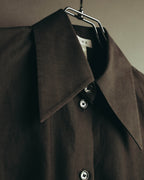 "CELINE" 90's-00's Sharp collared cotton button-up shirt