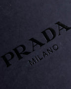 "PRADA" Metal band design leather heel loafers