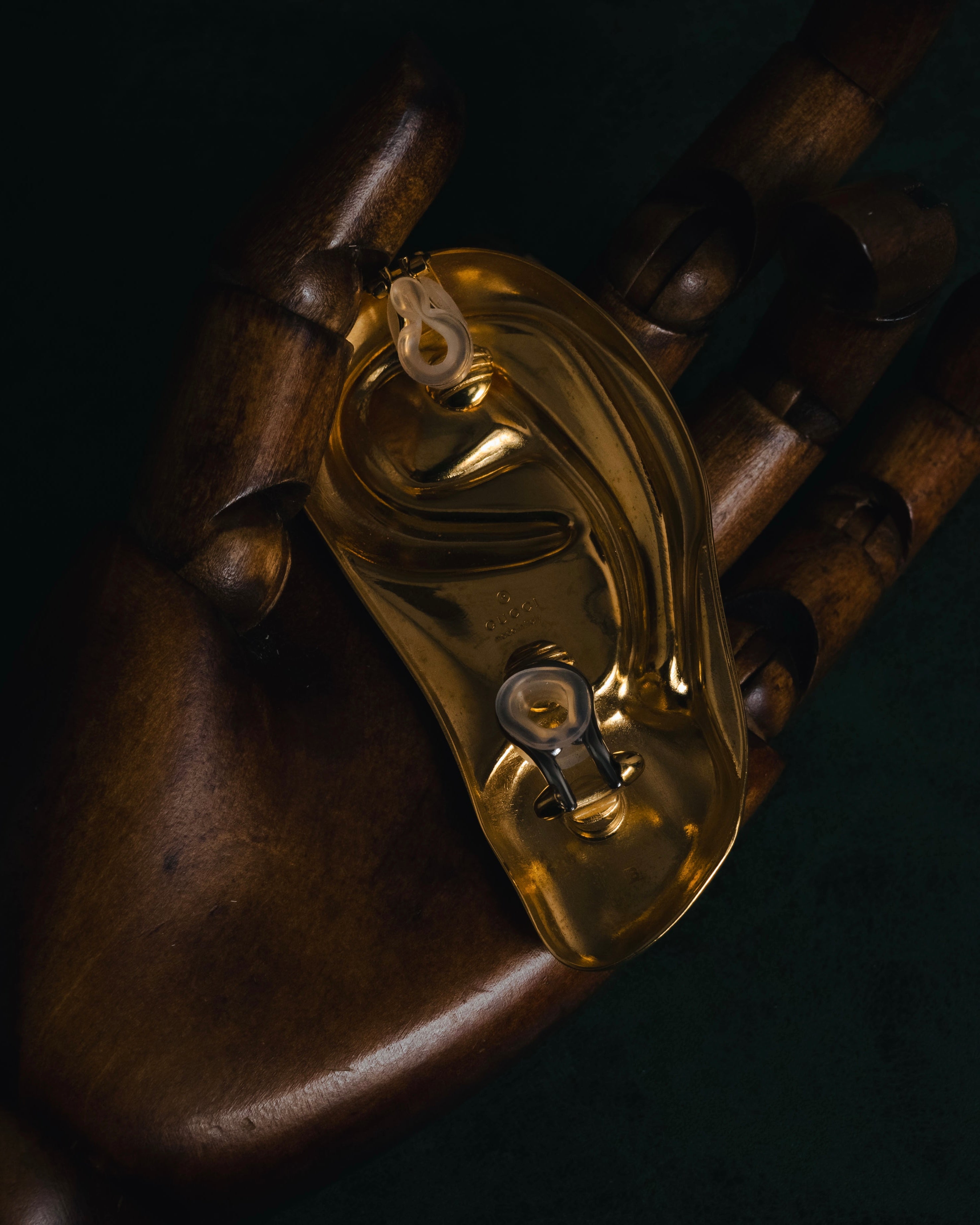 "GUCCI" 2019AW liquid metal cuff earrings