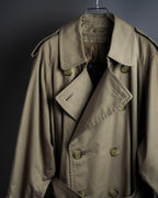 "BURBERRYS" Traditional detail double-breasted stand color trench coat