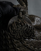 "FALORNI" Braided leather dome boston bag