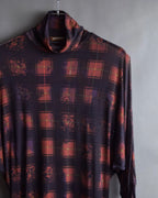 "John Galliano" Layered oriental check pattern pullover