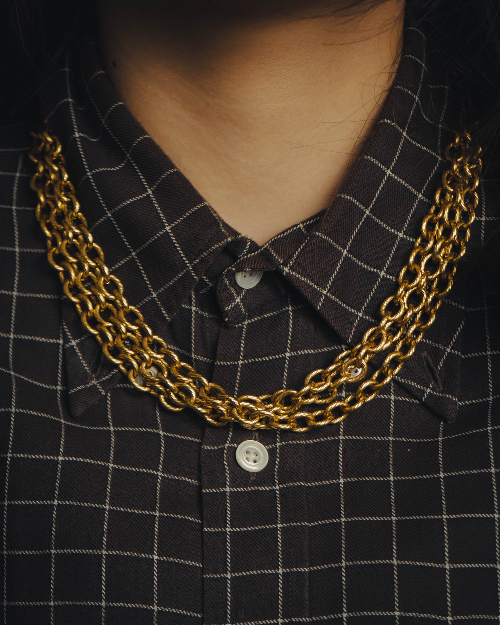 -SPECIAL- “CHANEL” 80’s-90’s ornate gold chain necklace