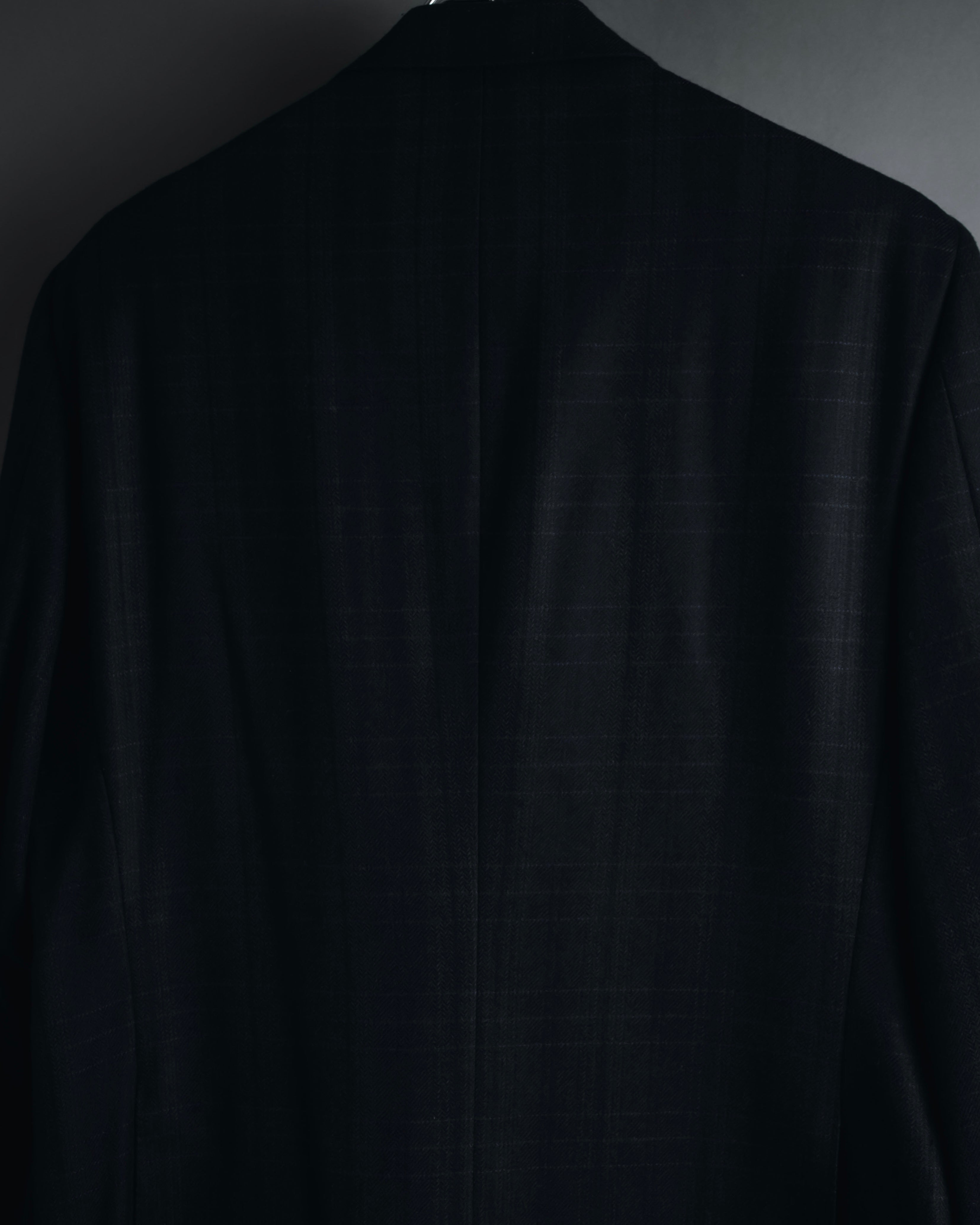 "Burberrys" 90’s dark check wool cashmere blend tailored jacket