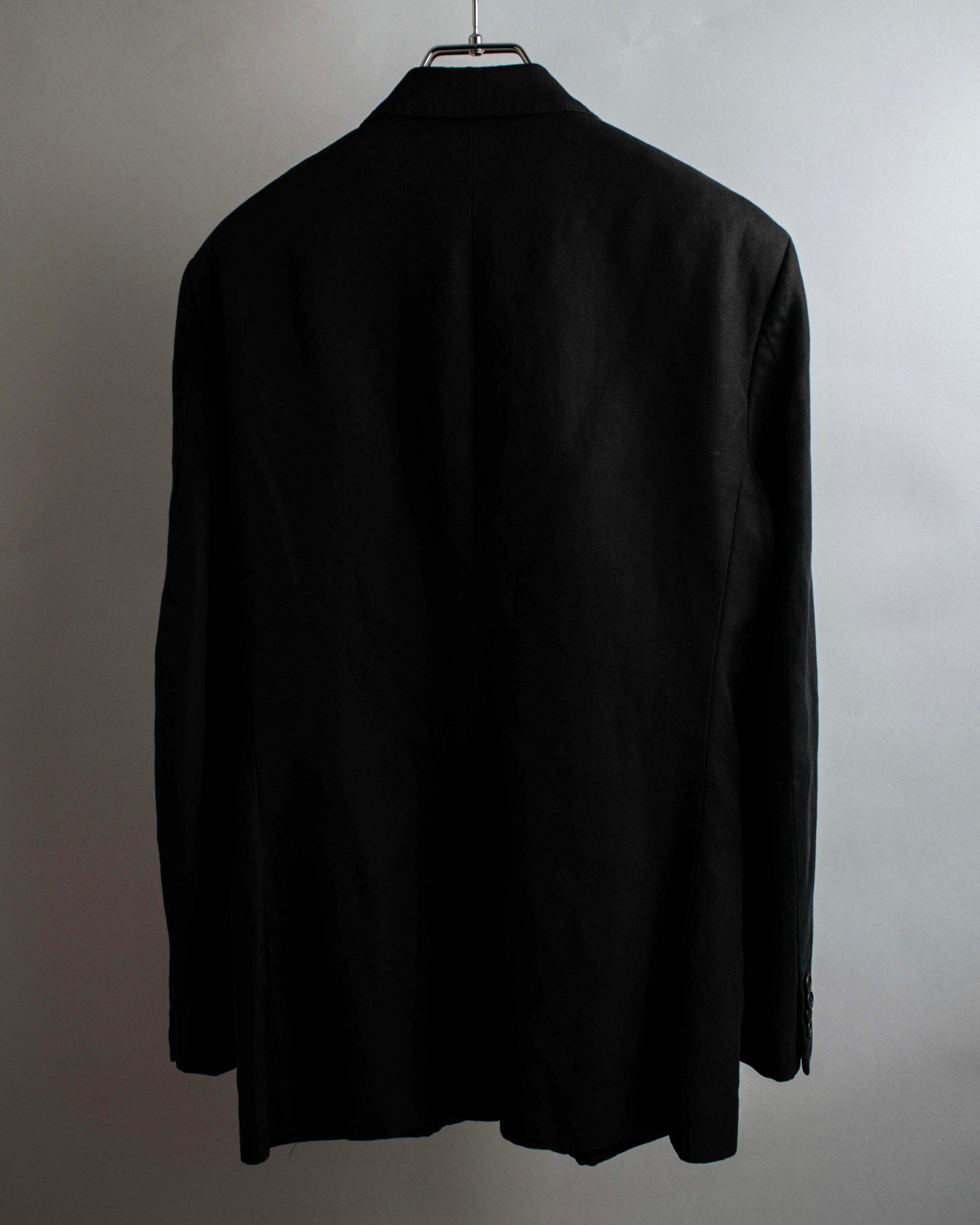 "HERMES" 90's Elegantly relaxed cotton linen tailored jacket