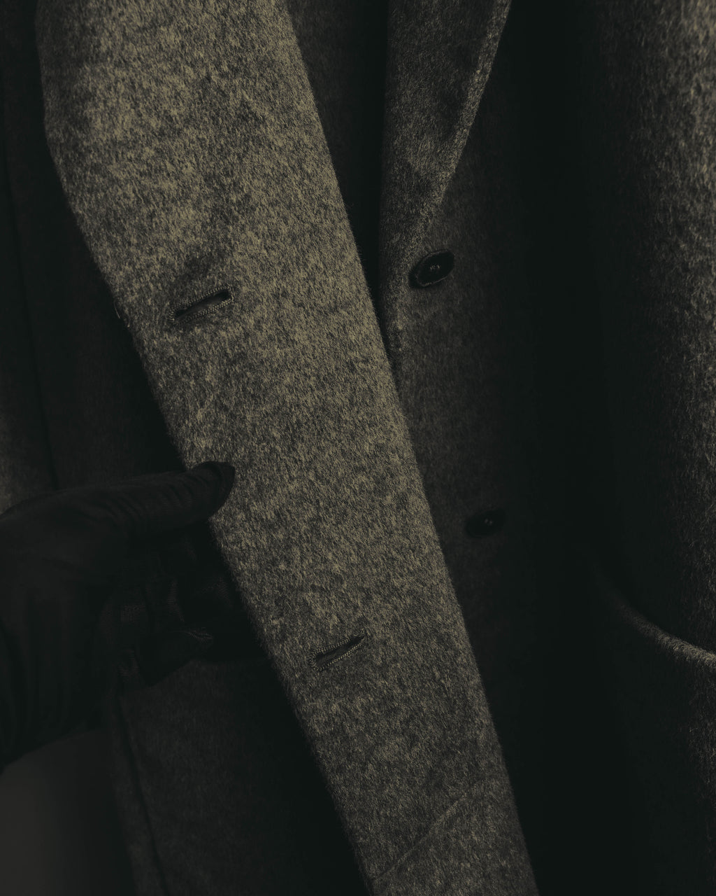 “BALENCIAGA” 00’s-10’s Wool angora wide-lapel coat