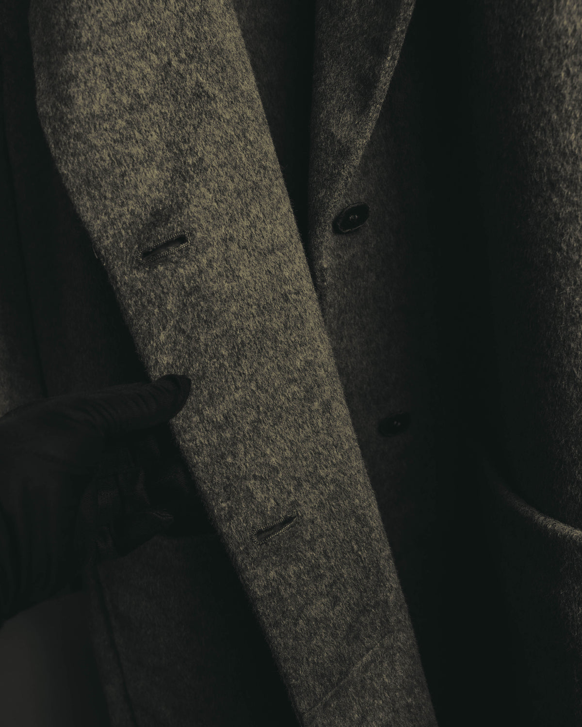 “BALENCIAGA” 00’s-10’s Wool angora wide-lapel coat