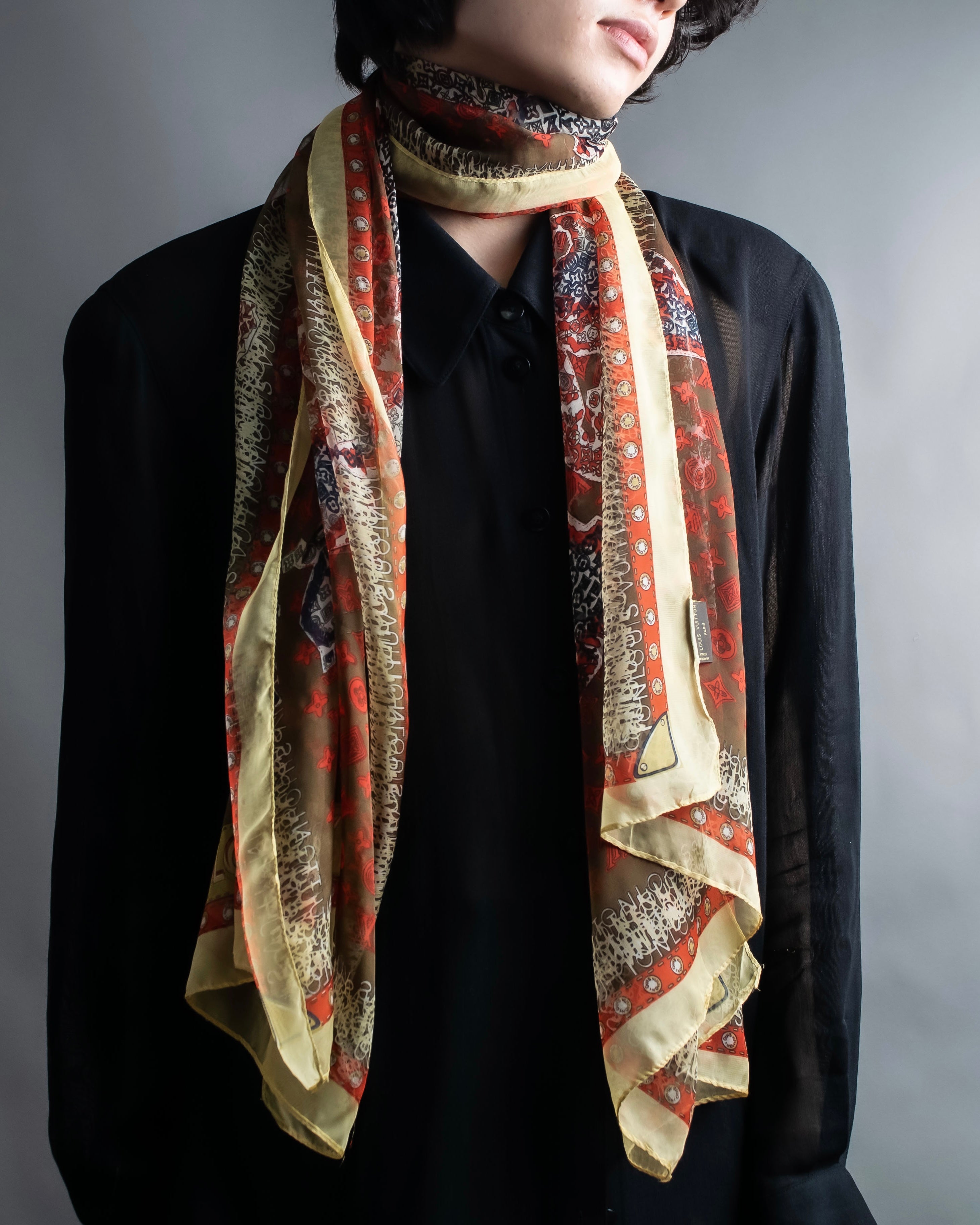 “Louis Vuitton” Monogram world map silk scarf