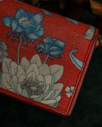 "GUCCI" Botanical pattern double G motif leather bifold wallet