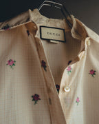 "GUCCI" 2010's-20's Romantic embroidered lace blouse