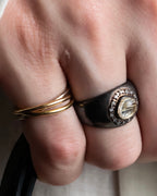 "agete" Rutilated quartz K10 silver coated ring