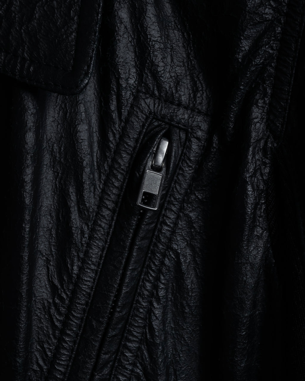 -SPECIAL- "Rick Owens" 15AW Beautiful wrinkles front zip leather jacket