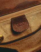 -SPECIAL- “GUCCI” 90’s-00’s Bamboo handle canvas panel top handle bag