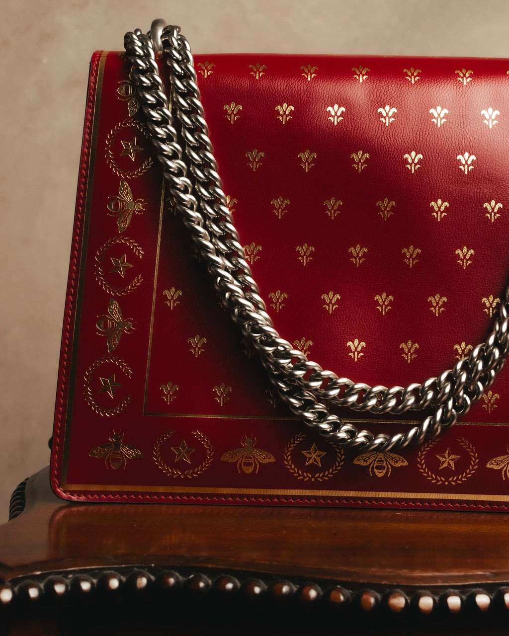 -SPECIAL- "GUCCI" 2010's-20's Collectible gucci garden embellished leather dionysus chain shoulder bag