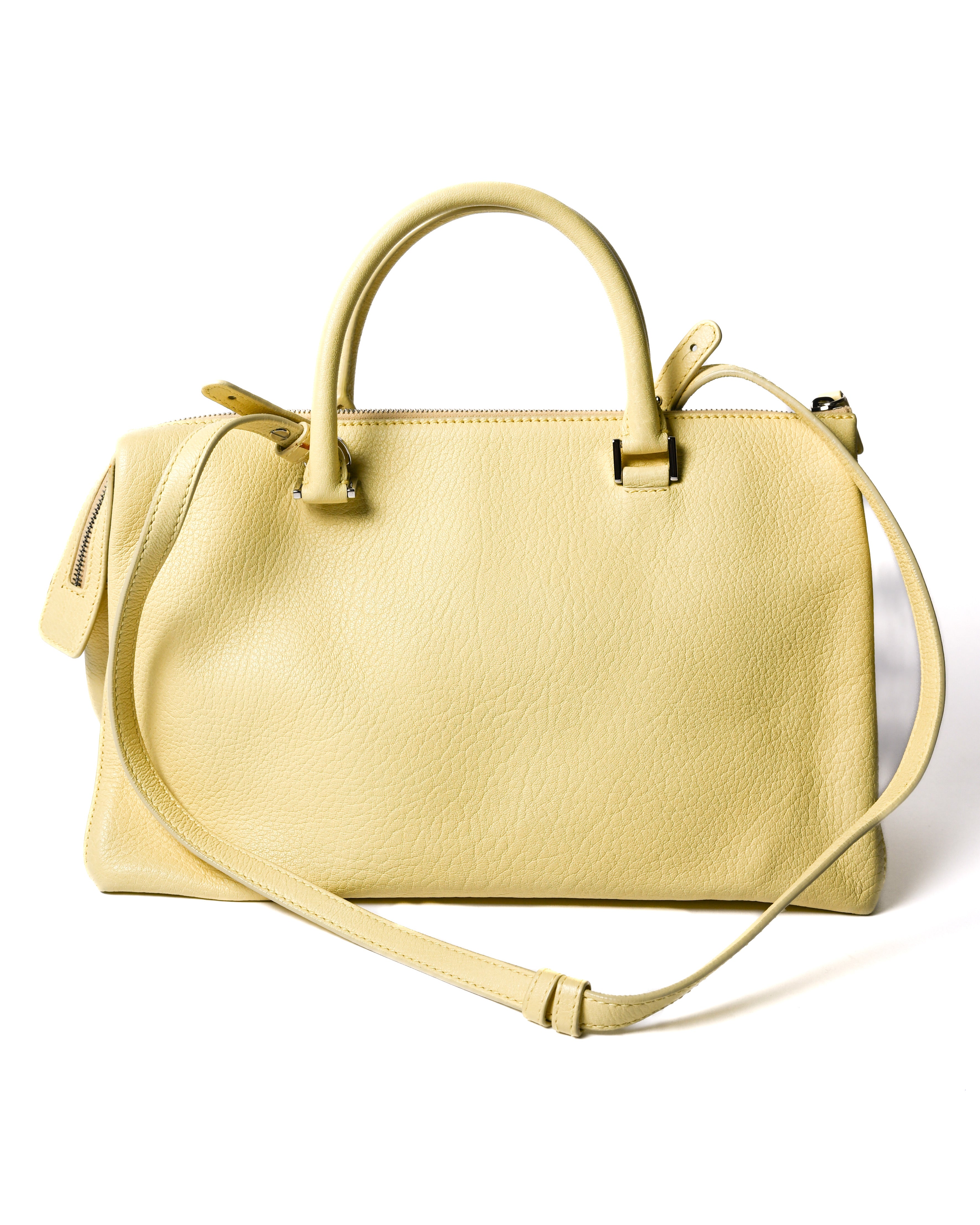 JIL SANDER/ Minimal Designed 2 Way Boston Bag Pastel Yellow