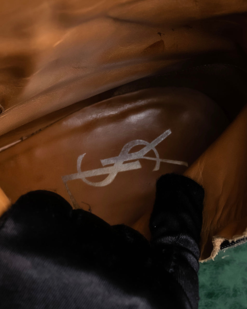 "YVES SAINT LAURENT" Medallion-embellished square heel boots