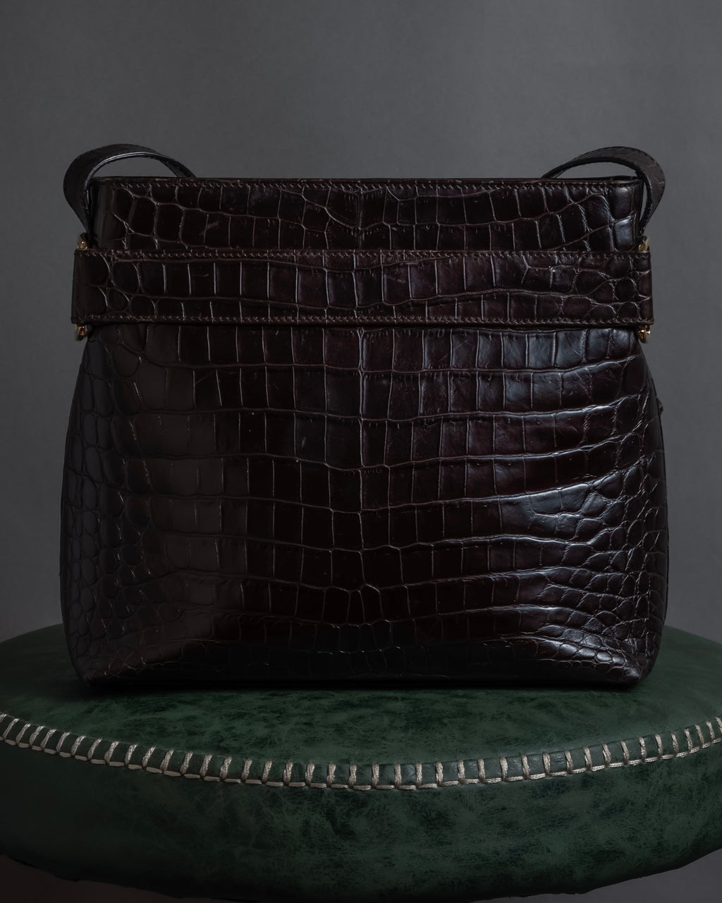 "Salvatore Ferragamo" 90’s crocodile embossed vara shoulder bag