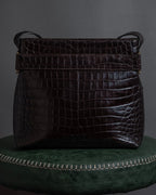 "Salvatore Ferragamo" 90’s crocodile embossed vara shoulder bag