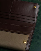 "PRADA" Logo engraved canvas combination long wallet