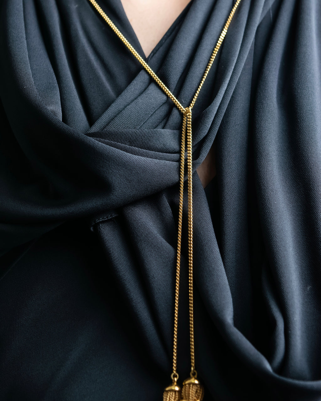 "CELINE" Fringe emblem design long necklace