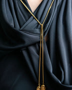 "CELINE" Fringe emblem design long necklace