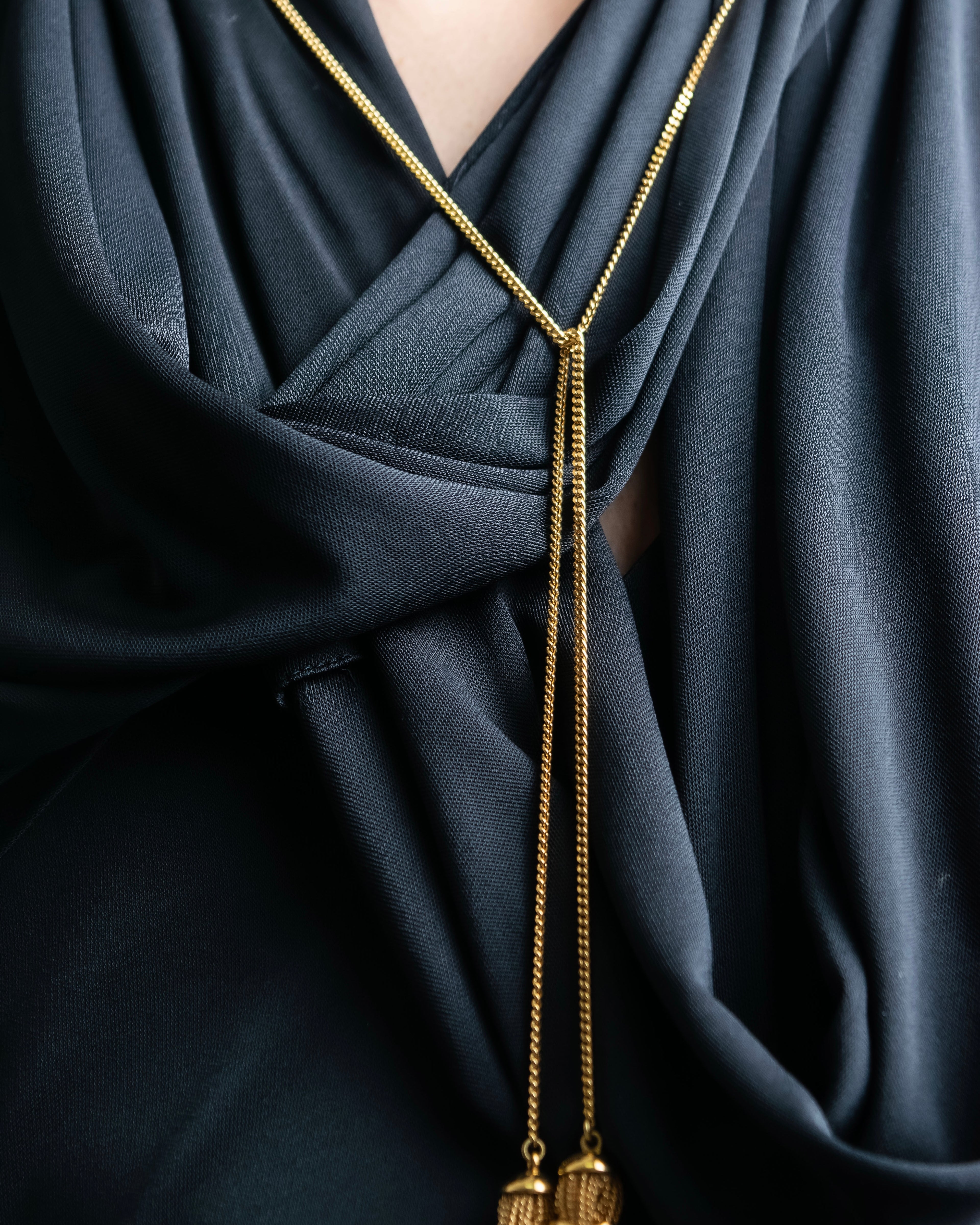 "CELINE" Fringe emblem design long necklace