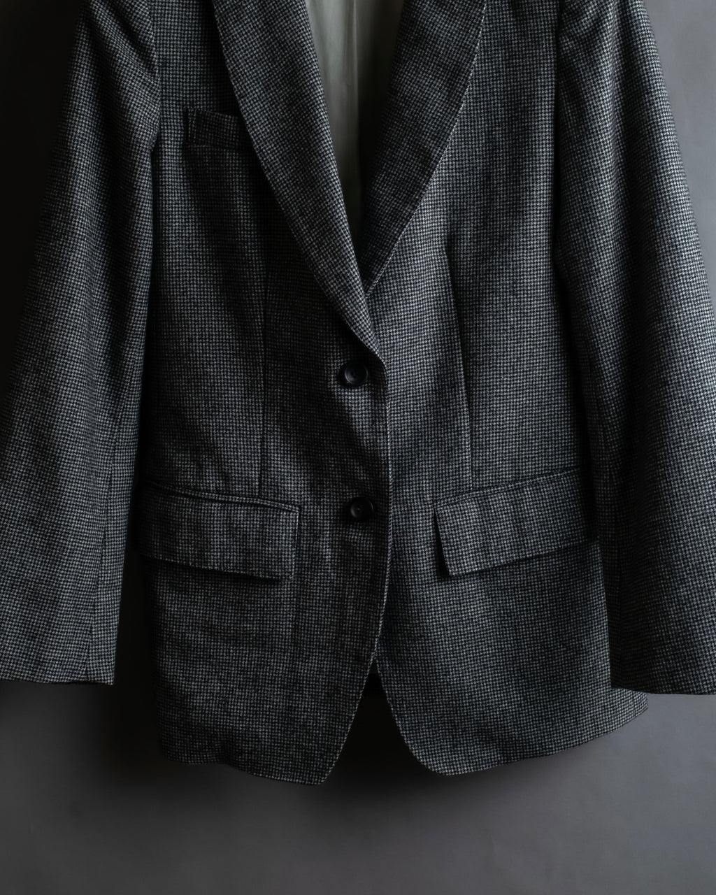 "Whim Gazette" Houndstooth pattern shaped tailored jacket