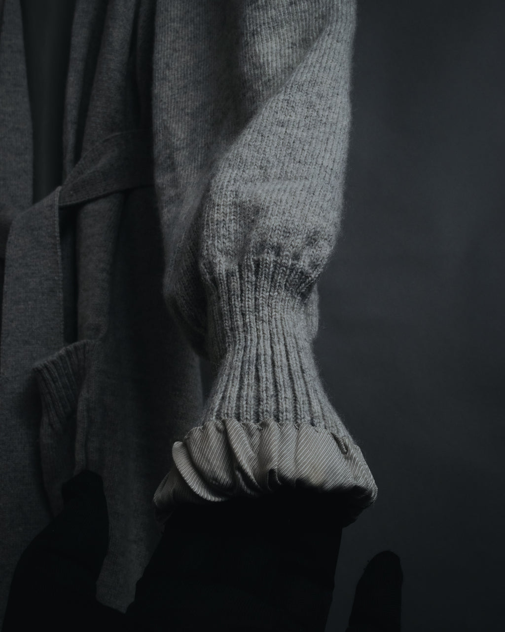 "Maison Margiela" 17AW belted gown knit coat