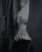 "Maison Margiela" 17AW belted gown knit coat