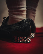 -SPECIAL- “Miu Miu” 2010’s Crystal embellished heel patent leather brogue shoes