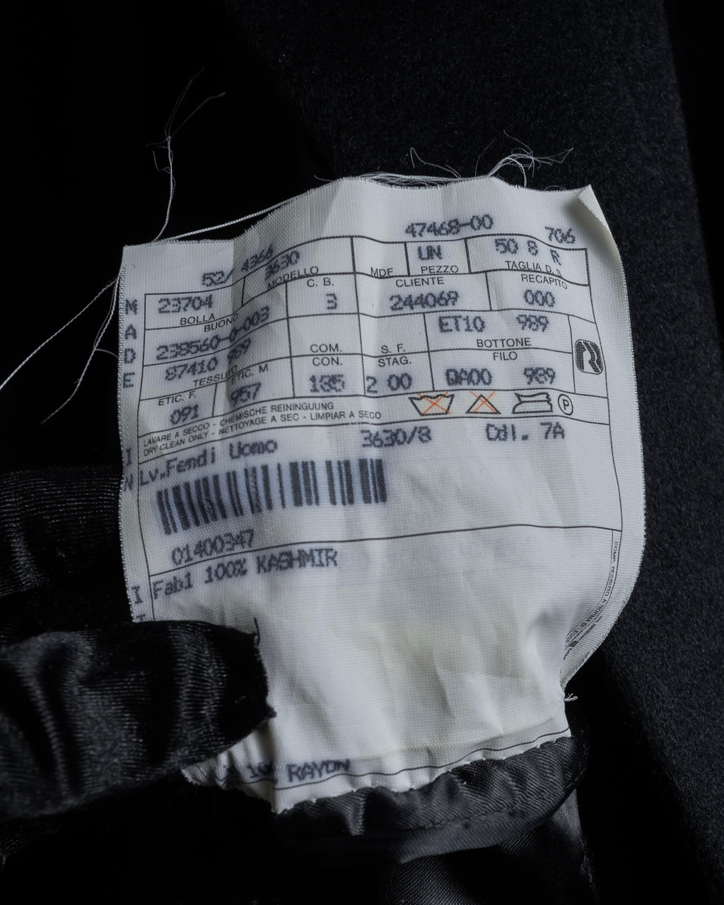 "FENDI" Manufactured in 1989 cashmere stand collar coat