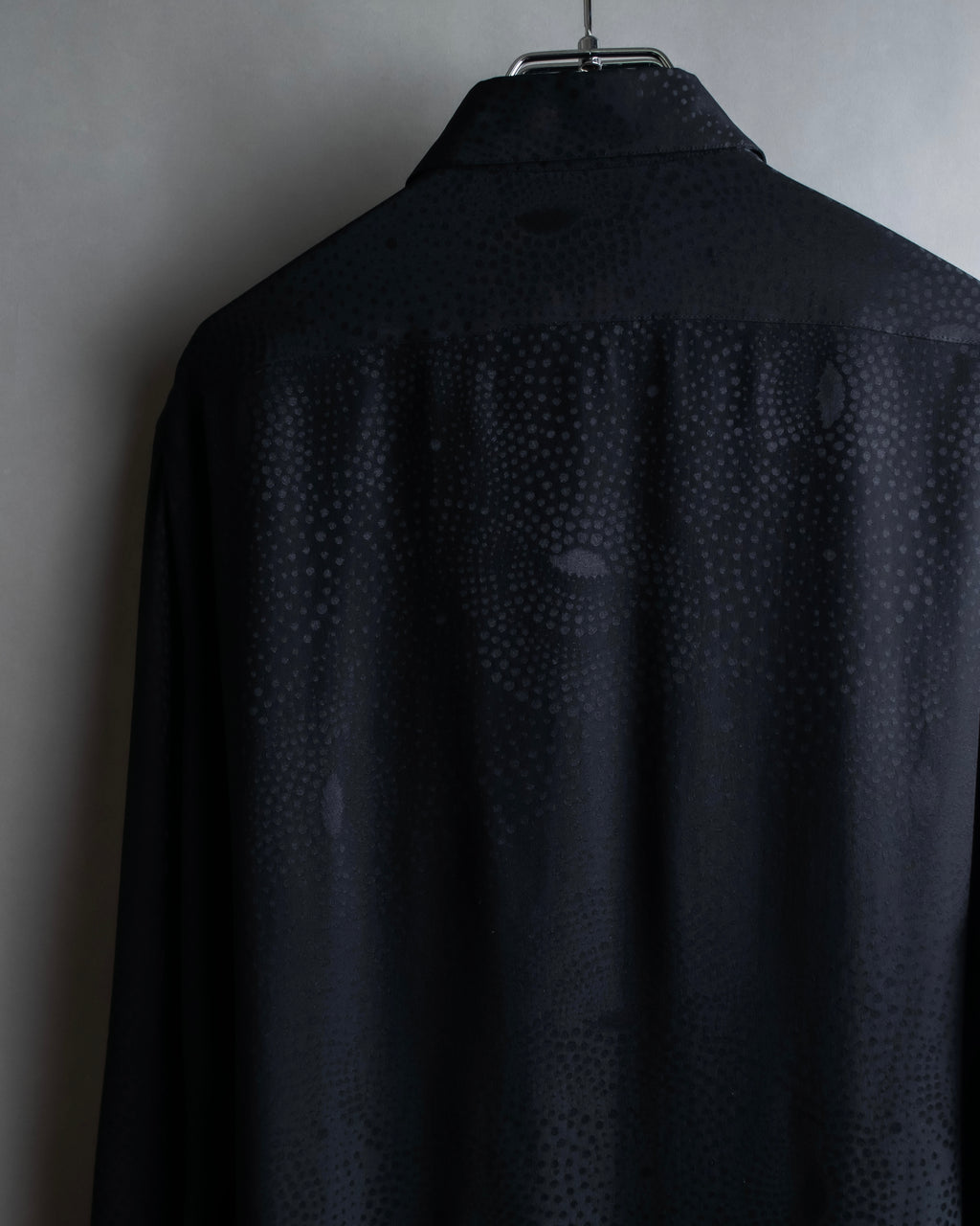 "Saint Laurent" Jacquard pattern silk satin shirt