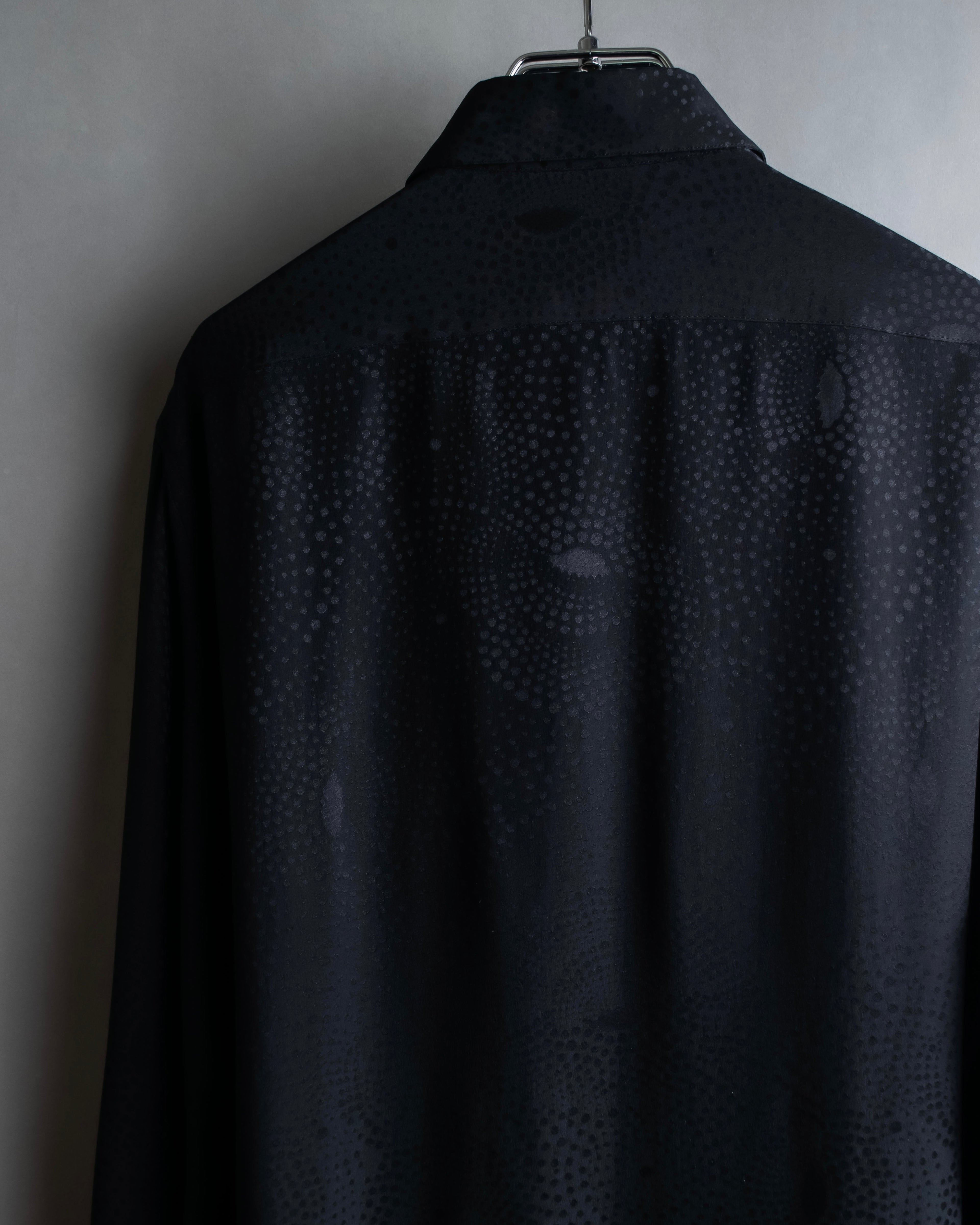 "Saint Laurent" Jacquard pattern silk satin shirt