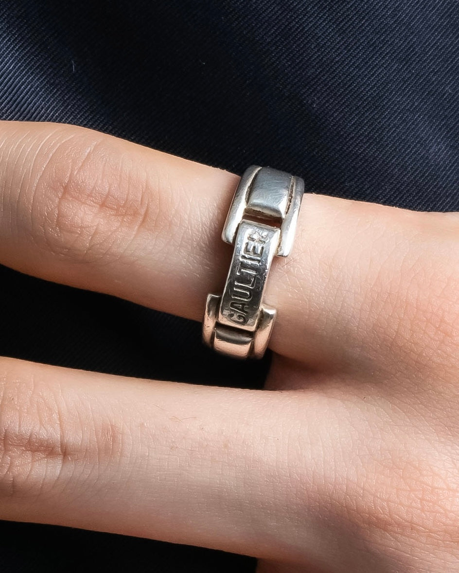 "JEAN PAUL GAULTIER" Logo engraved silver 925 ring