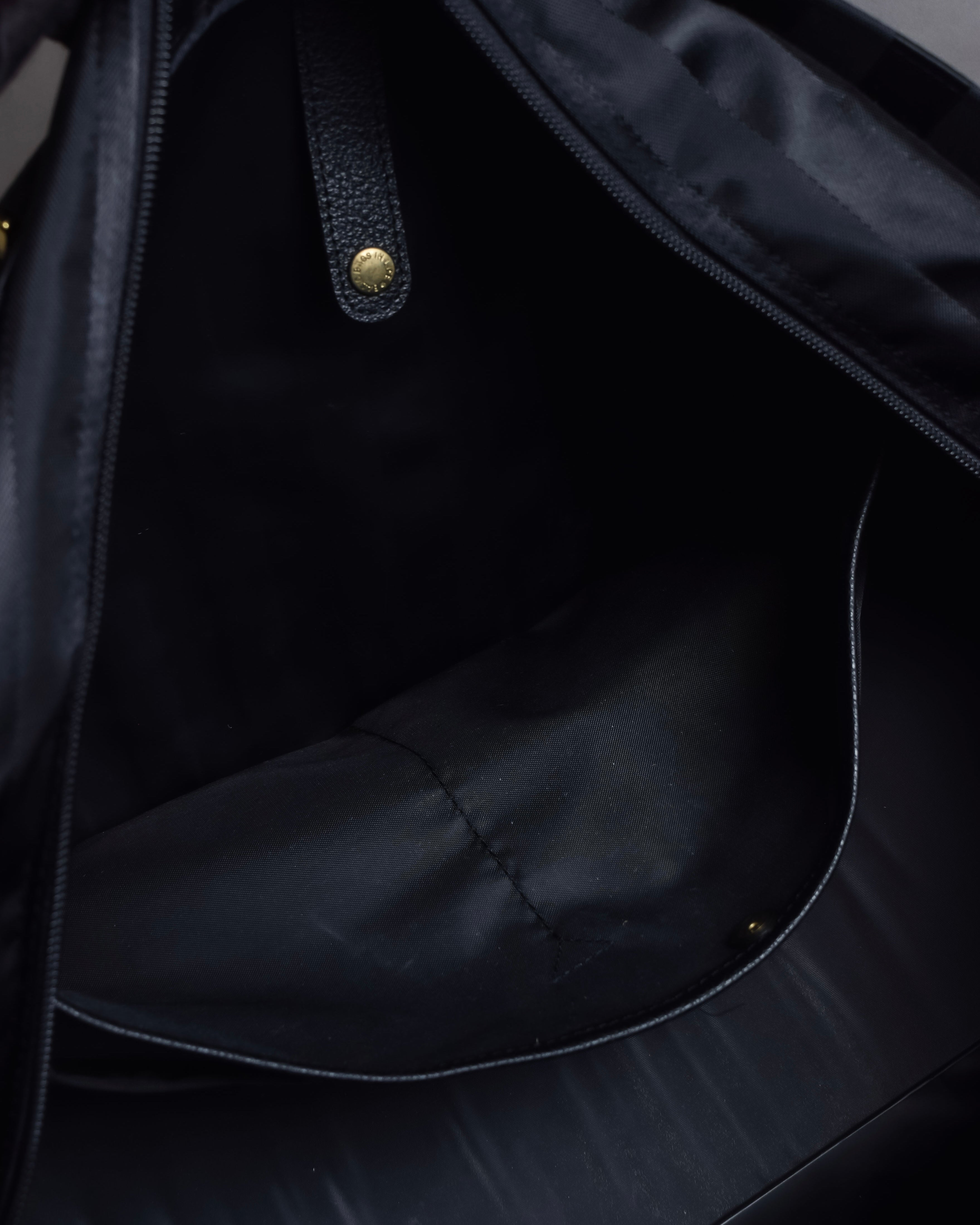 "Rudolph Valentino" Striped nylon combination 2-way boston bag