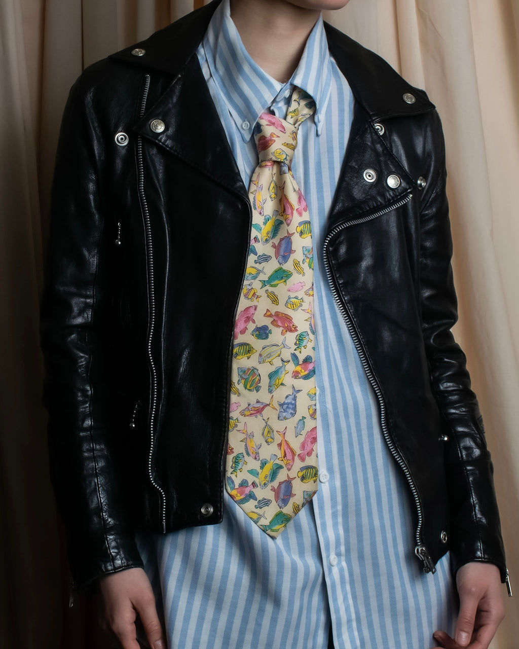 "HYSTERIC GLAMOUR" Lamb leather double riders jacket