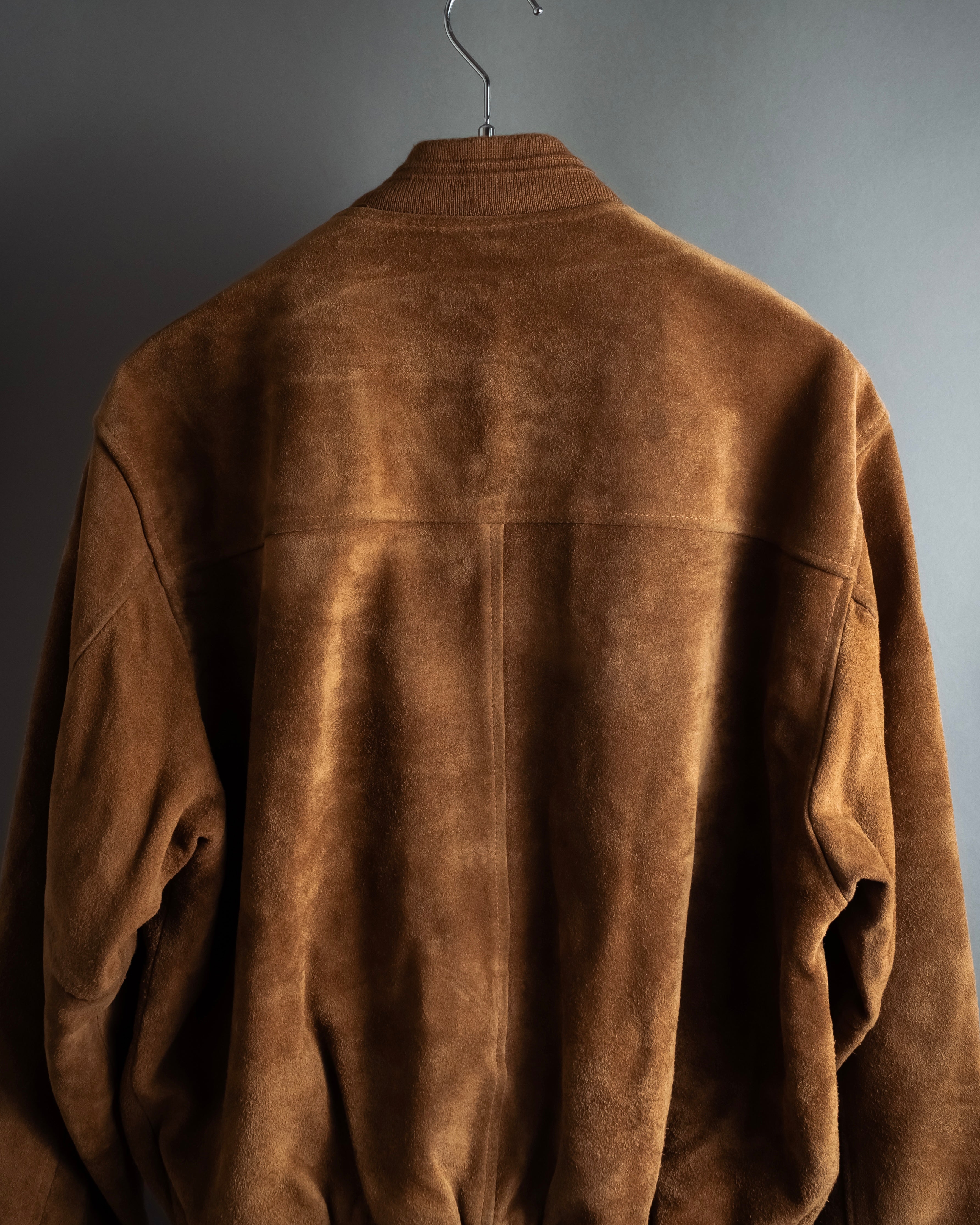 "SEAHOP" Ribbed design suede leather blouson