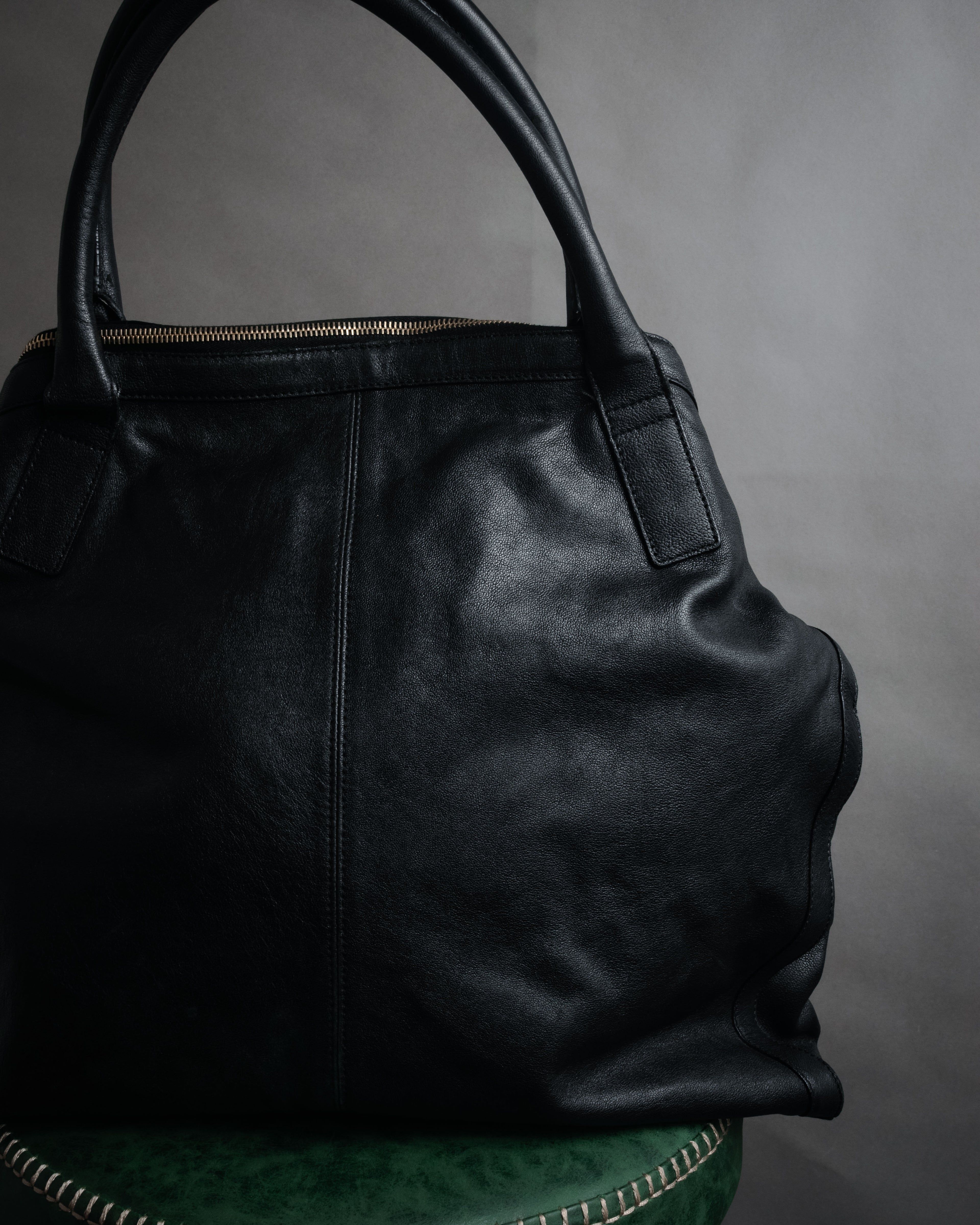 “Alexander McQueen” 2000’s Soft leather zip tote bag