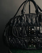 -SPECIAL- "MIU MIU" 00's-10's Glossy gathered leather handbag