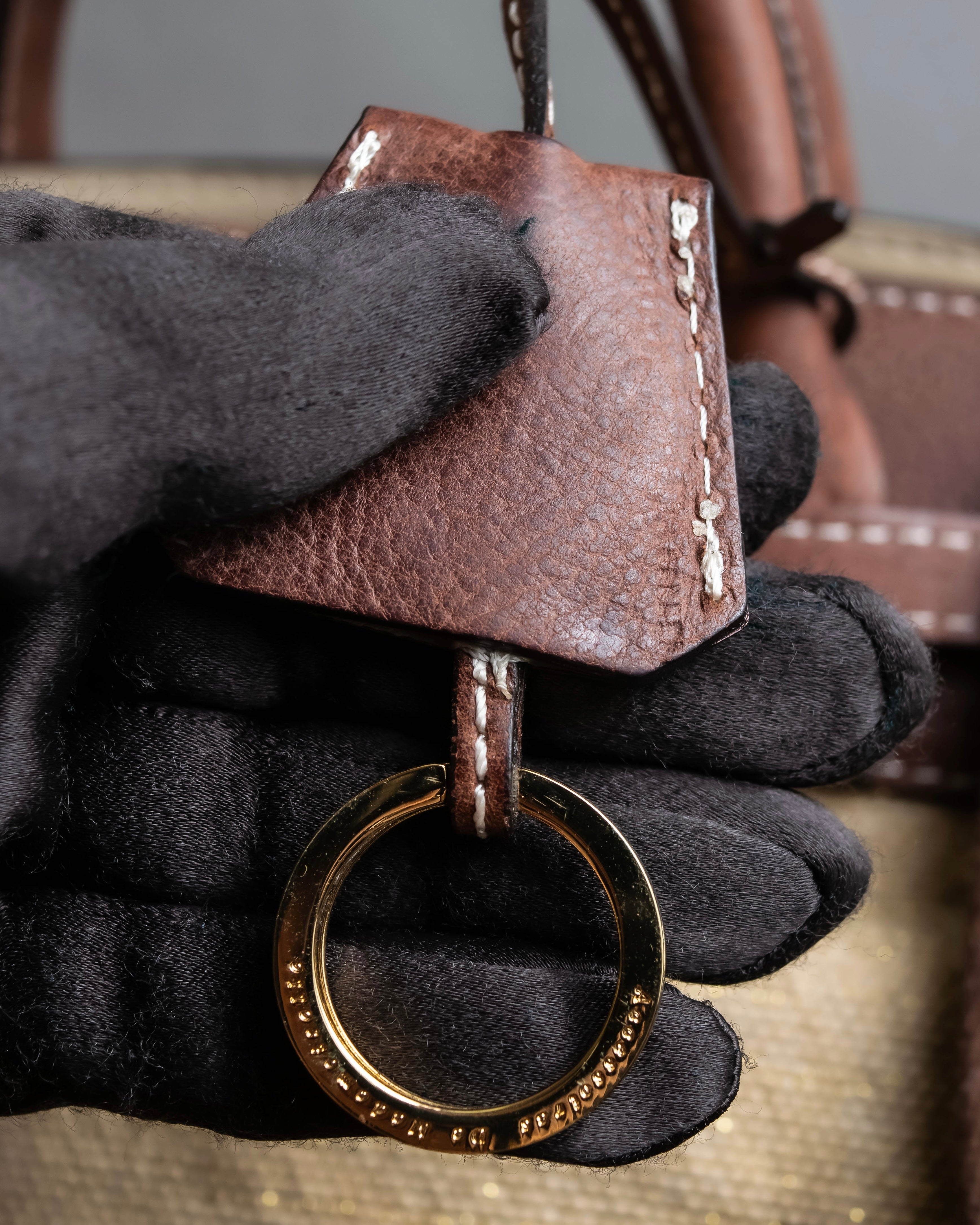 "ADMJ" Leather &amp; canvas combination 2way shoulder bag