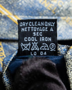 "CHANEL" Regimental pattern gold scattered design neck tie