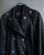 "LOUIS VUITTON" Metal button detailing belted trench coat