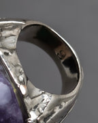 "Yves Saint Laurent Rive Gauche"
Raw amethyst sculpture silver ring