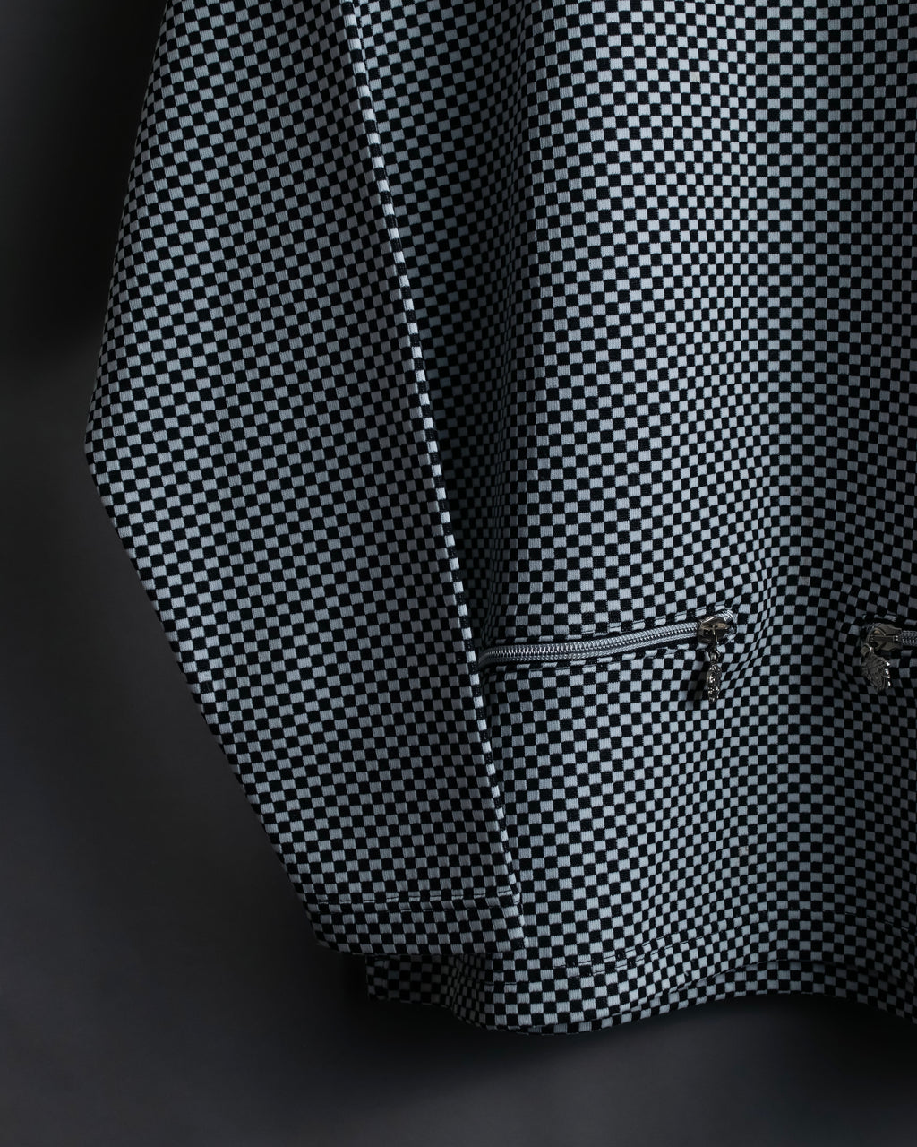 “VERSACE” checkered pattern zip pocket pull over